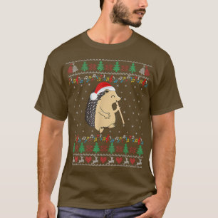 Santa Hedgehog Navidades feos Sweater Flute Matchi