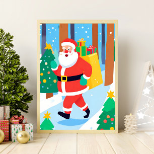 Santa Holding presenta Poster de dibujo de arte de