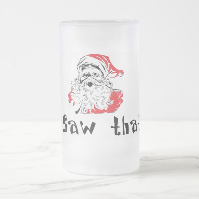 Santa I vio que el navidad heló la taza de cerveza (Centro)
