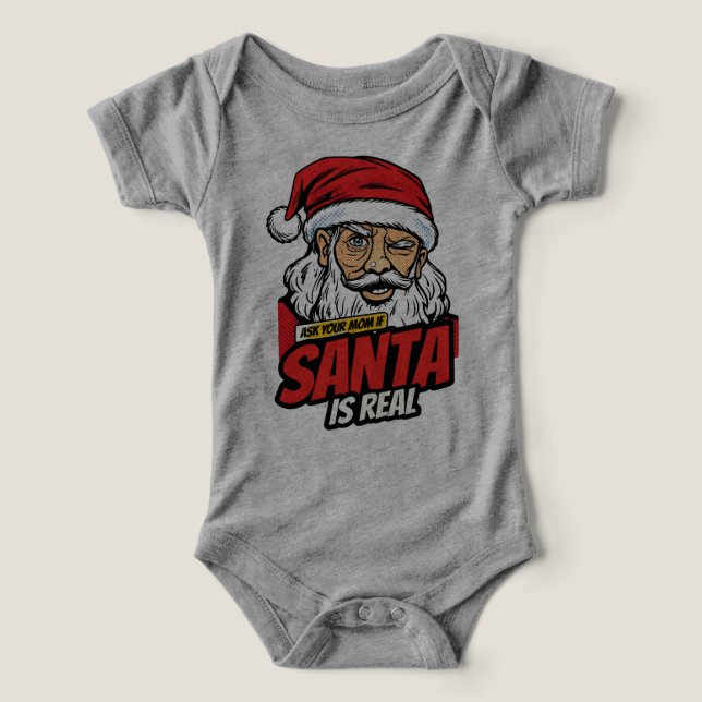 Santa Is Real – Ask Your Mom Pop Art Winking Santa (Diseño delantero )