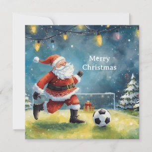 Santa juega Fútbol Navidad Fiesta 