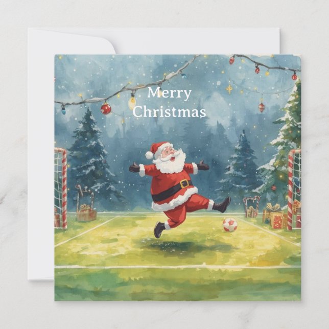 Santa juega Fútbol Navidad Vacaciones  (Anverso)