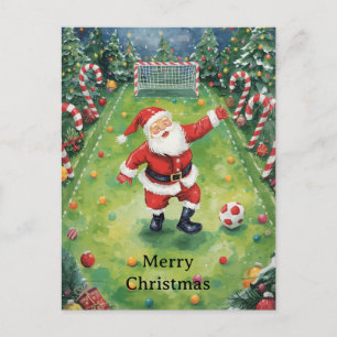 Santa juega fútbol vacaciones de Navidad 
