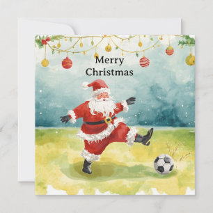Santa juega fútbol vacaciones de Navidad 