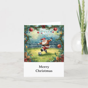 Santa juega fútbol vacaciones de Navidad 