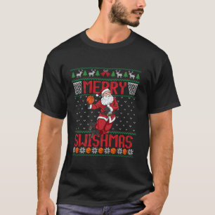 Santa Jugando Basketball Navidades feos Sweater Sw