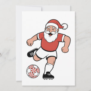 Santa jugando fútbol jugador de Navidad deporte