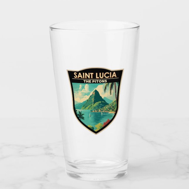 Santa Lucía Las Pitons Viaje Arte Vintage (Anverso)