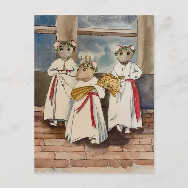 Santa Lucía y saludos de Navidad (Anverso)