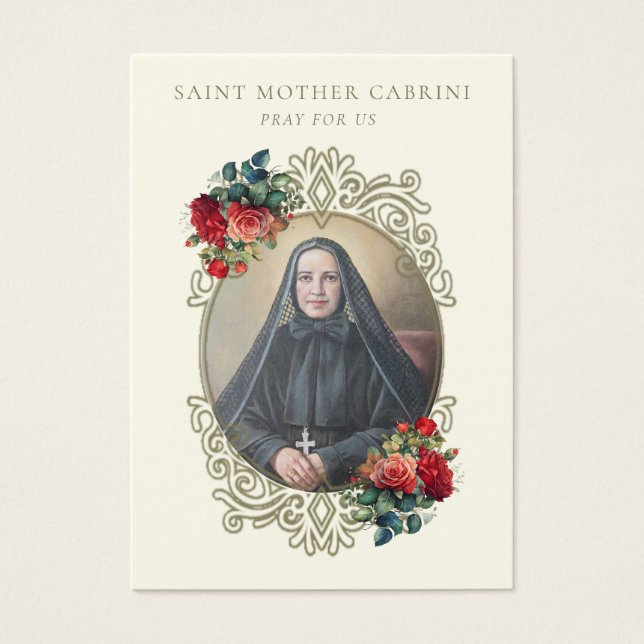 Santa Madre Cabrini Oración Religiosa Católica Nun (Frente)