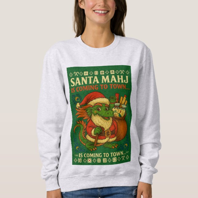 Santa Mahj Ugly Sweater Sweatshirt (Anverso)