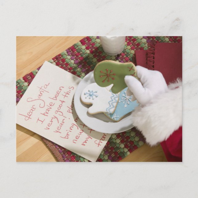 Santa mano con galletas y nota (Anverso)