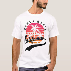 Santa María, camiseta de los hombres retro Sunset