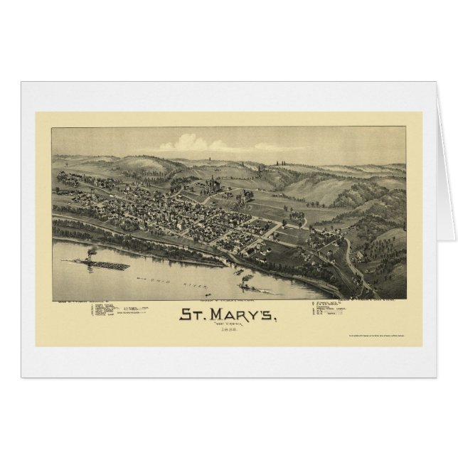 Santa María, mapa panorámico de WV - 1895 (Anverso (Horizontal))
