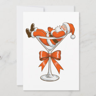 Santa Martini Coqueta Chica Navidad Lazo Festivo