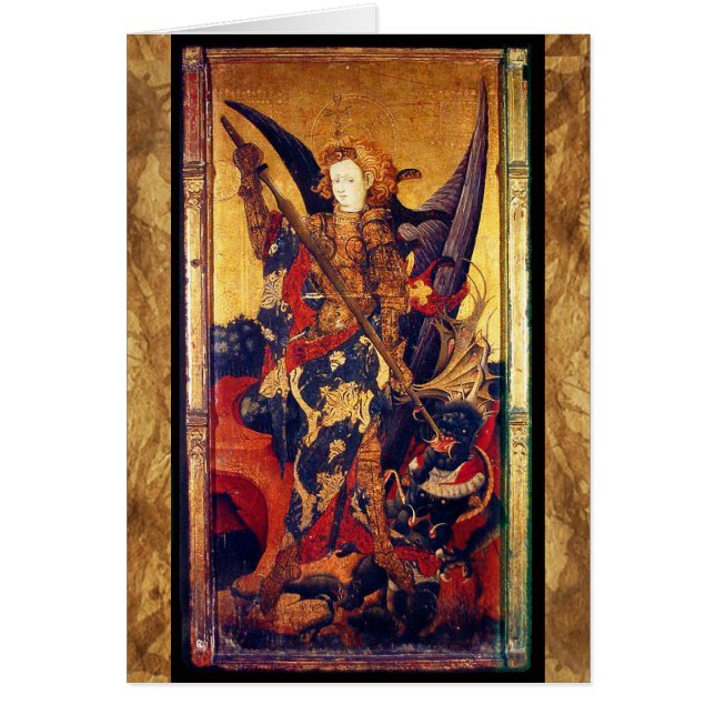 Santa Michael Vanguishing de la oración del diablo (Frente)