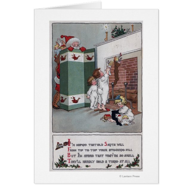 Santa Mirando desde detrás de la pantalla (Frente)