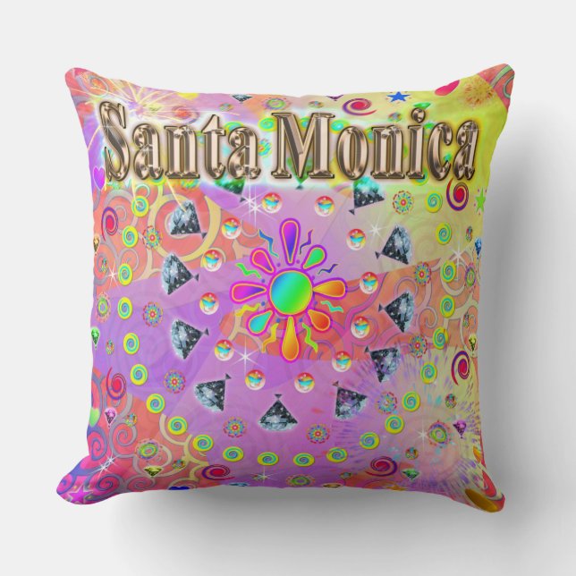 Santa Mónica Almohada Dorada Afortunada (Anverso)