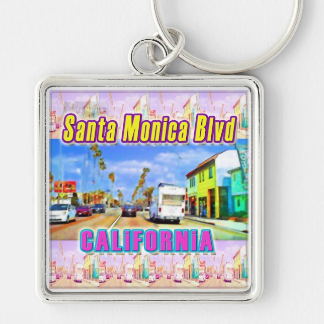"Santa Monica Blvd 1" Llavero (Frente)