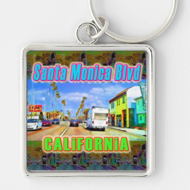 "Santa Monica Blvd 2" Llavero (Frente)