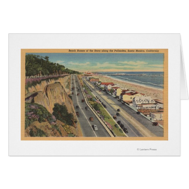 Santa Mónica, CA - Escena de playa a lo largo de P (Anverso (Horizontal))