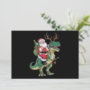 Santa montando dinosaurio T-Rex Navidad Xmas Squad