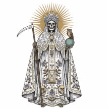 Santa Muerte Santa Muerte Manto Blanco Estatua 2D