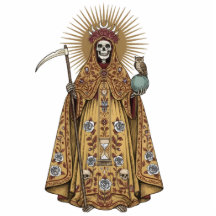 Santa Muerte Santa Muerte Manto Dorado Estatua 2D