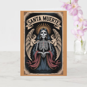 Santa Muerte Tarjeta Vintage Día de Muertos
