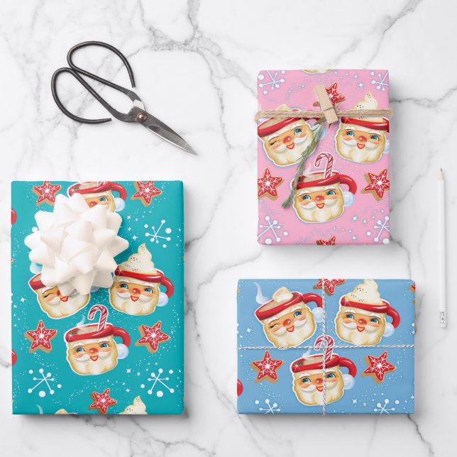 Santa Mugs + Navidades de cocina entregan papel de (Anverso)