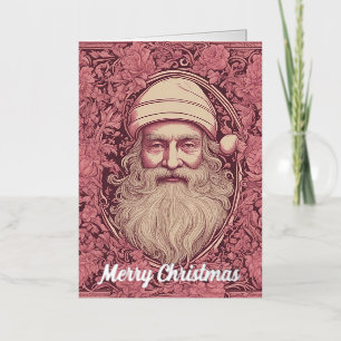 Santa Navidad Retro Rosa