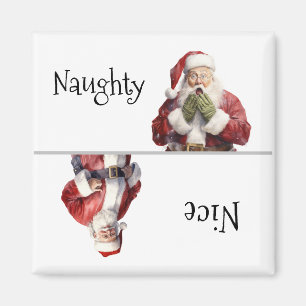 Santa Navidad Travieso Bueno Imán