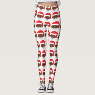 santa negra claus emoji navidad leggings