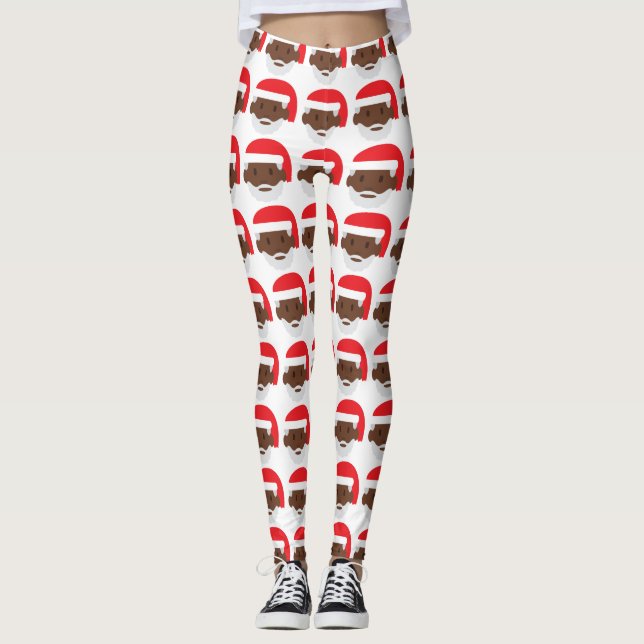 santa negra claus emoji navidad leggings (Anverso)