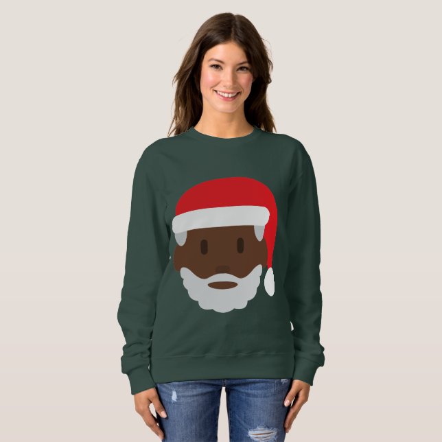 santa negra claus emoji navidad sudadera (Anverso completo)