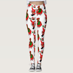 santa negra mrs claus leggings