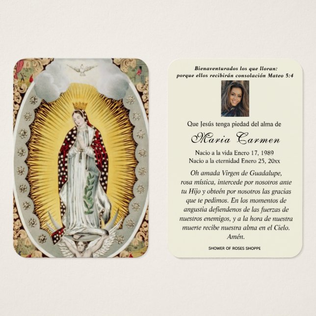 Santa Oración de Nuestra Señora de Guadalupe (Anverso y reverso)