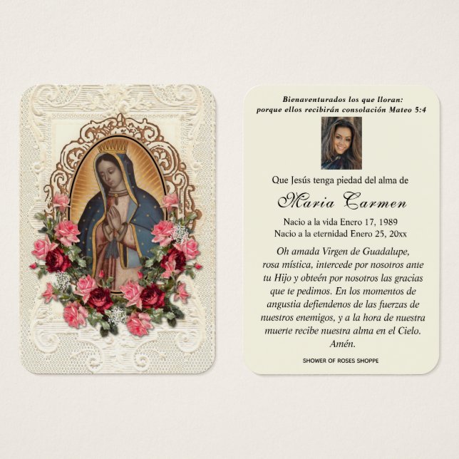 Santa Oración de Nuestra Señora de Guadalupe (Anverso y reverso)