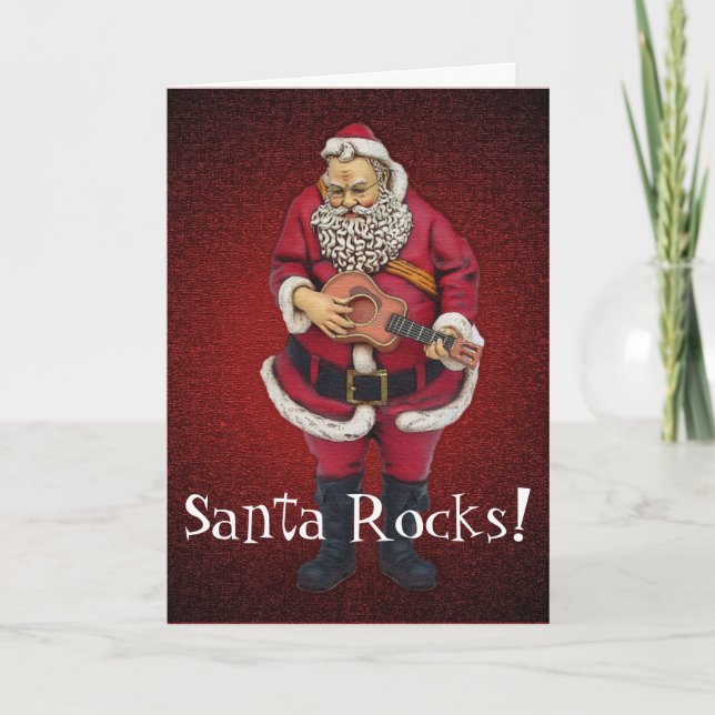 Santa oscila la tarjeta de Navidad (Anverso)