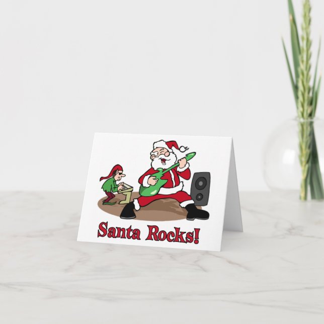 Santa oscila la tarjeta de Navidad (Anverso)