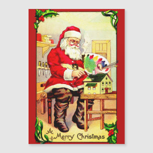 Santa Paints a Doll House Holiday Card