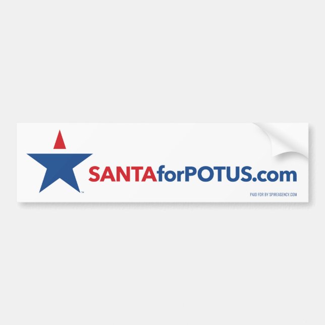 "Santa para Potus" 11" x 3" pegatina para el (Frente)
