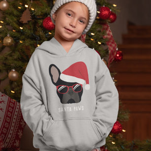 Santa Paws Navidad Bulldog Francés Negro
