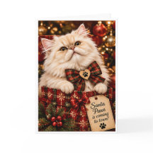 Santa Paws viene a la ciudad Tarjeta de Navidad pe