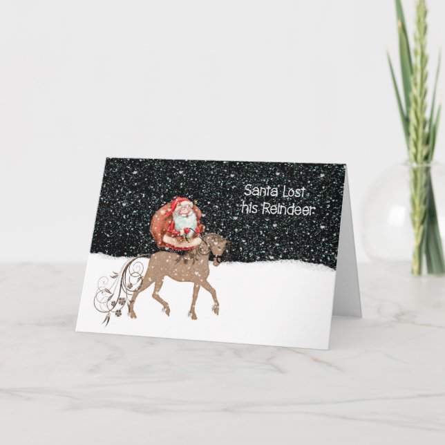 Santa perdió su tarjeta de Navidades renos para ni (Anverso)