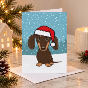 Santa Perrito Dachshund de Chocolate Navidad