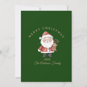 Santa personalizado acuarela Navidad ambiente verd