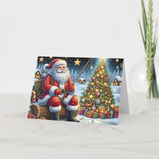 Santa pesca en hielo Navidad (Anverso)