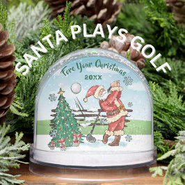 SANTA PLAYS GOLF FORE YOUR CHRISTMAS SNOW GLOBES