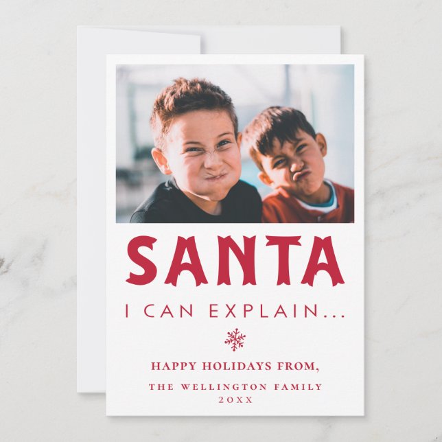 Santa Puedo Explicar... Tarjeta de vacaciones foto (Anverso)